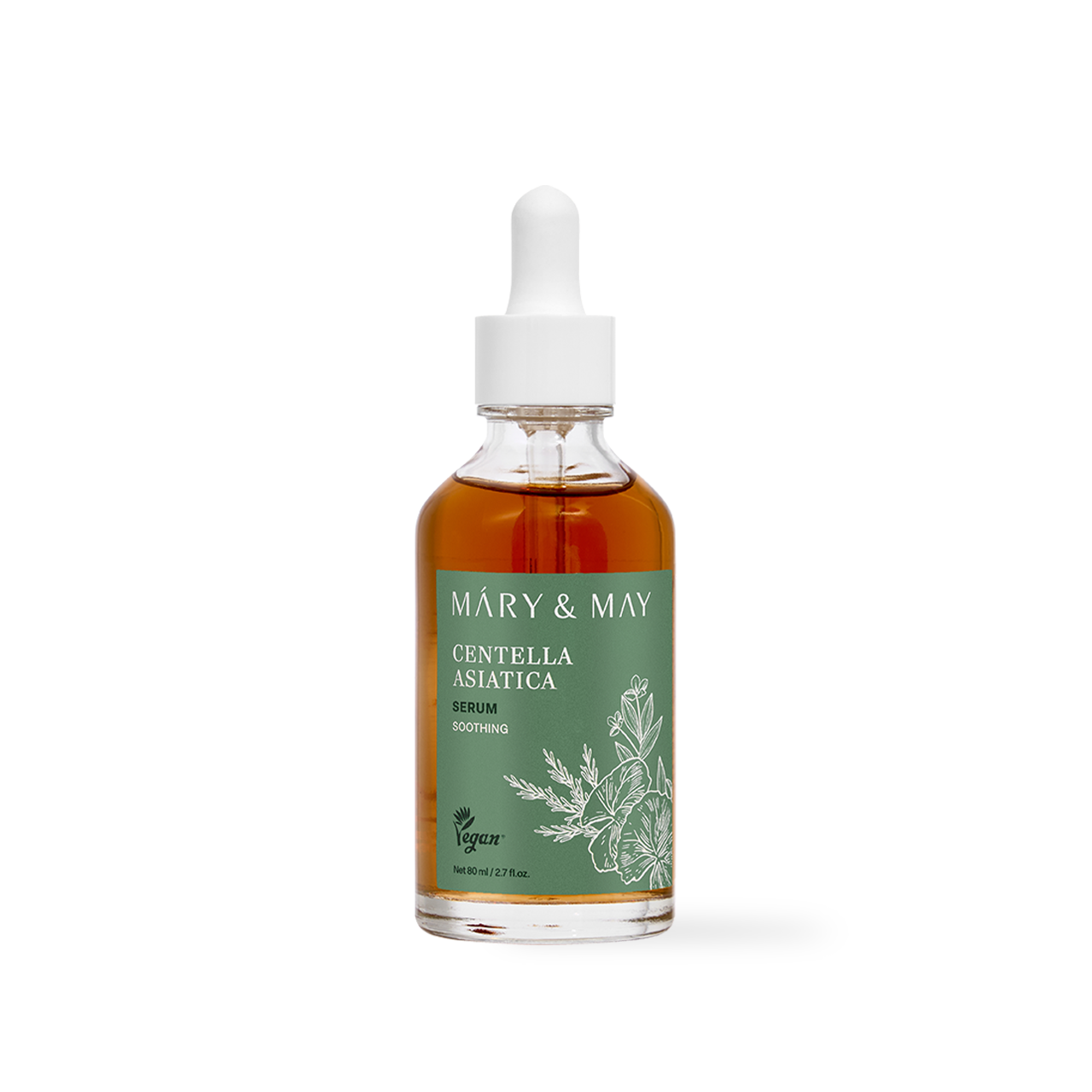 Mary&May Centella Asiatica Serum 30ml — clear dropper bottle on neutral background