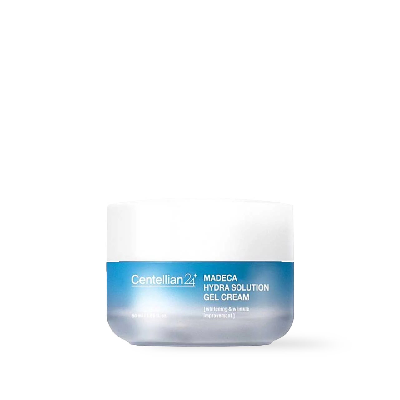 Centellian24 Madeca Hydra Solution Gel Cream 50ml — gel cream jar with transparent lid on light background