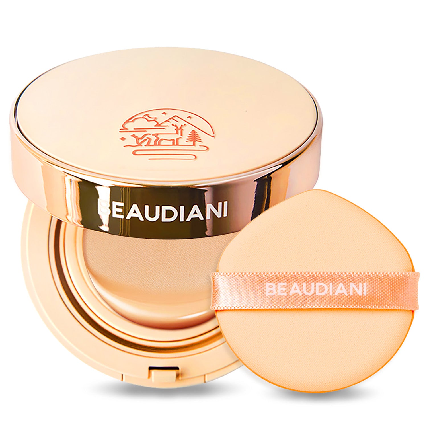 Beaudiani Mesh Tight Up Cushion 12g — three shades swatched on arm showing semi-matte coverage