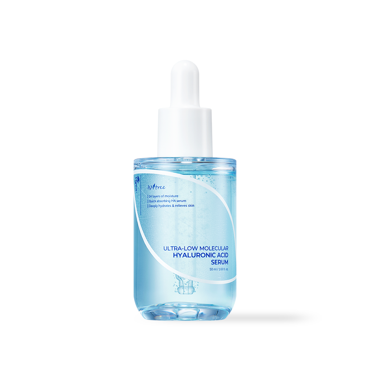 Isntree Ultra-Low Molecular Hyaluronic Acid Serum 50ml — dropper bottle with blue label