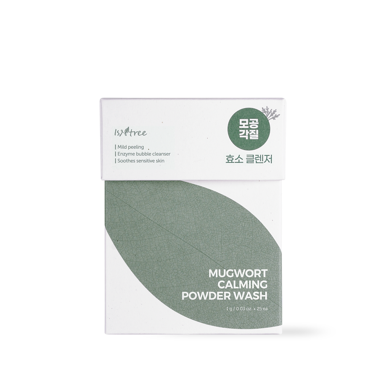 Isntree Mugwort Calming Powder Wash 1g 25ea — individual sachet packets fanned out