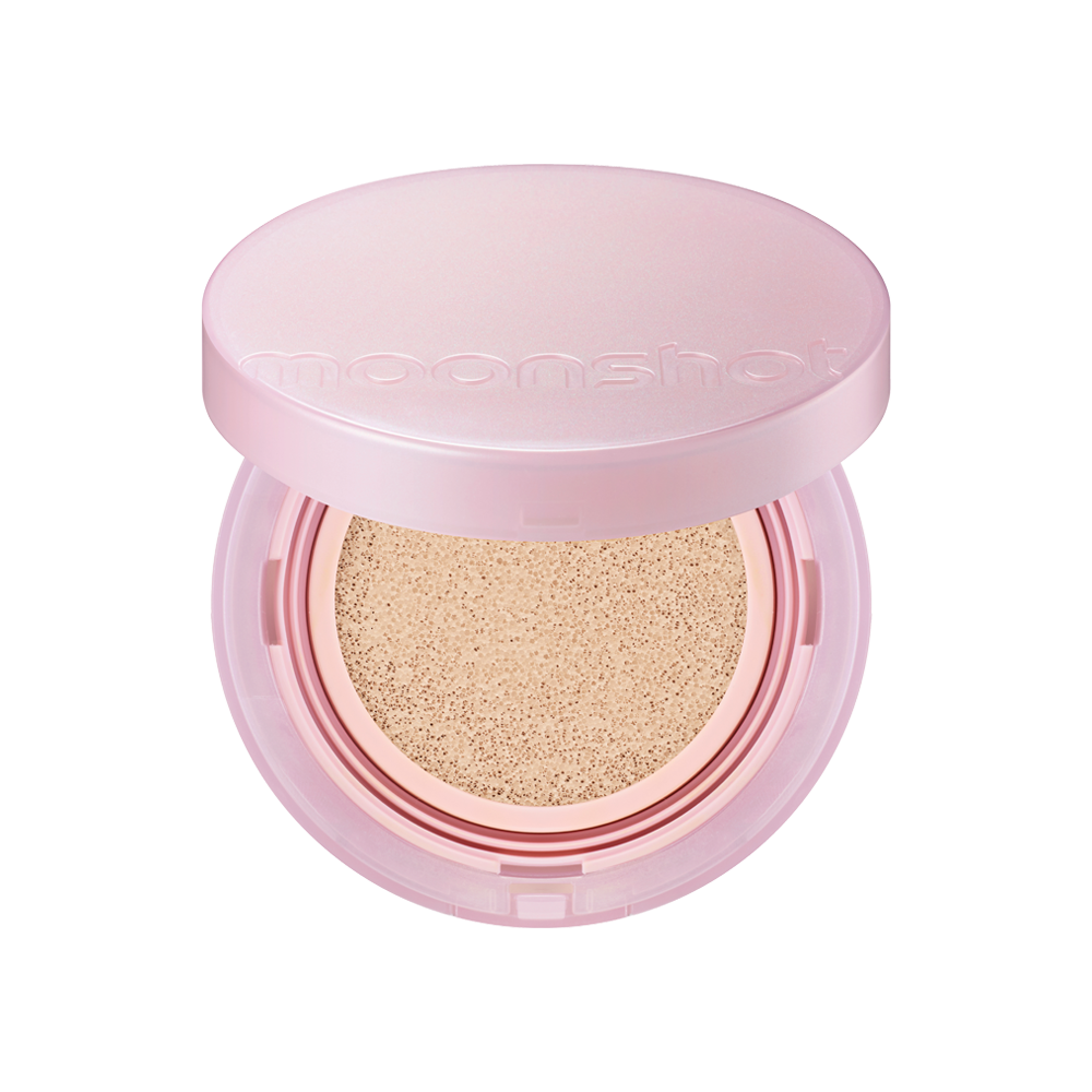 Moonshot Conscious Fit Cushion Foundation Pink Moon 12g — open cushion compact showing pink moon outer case