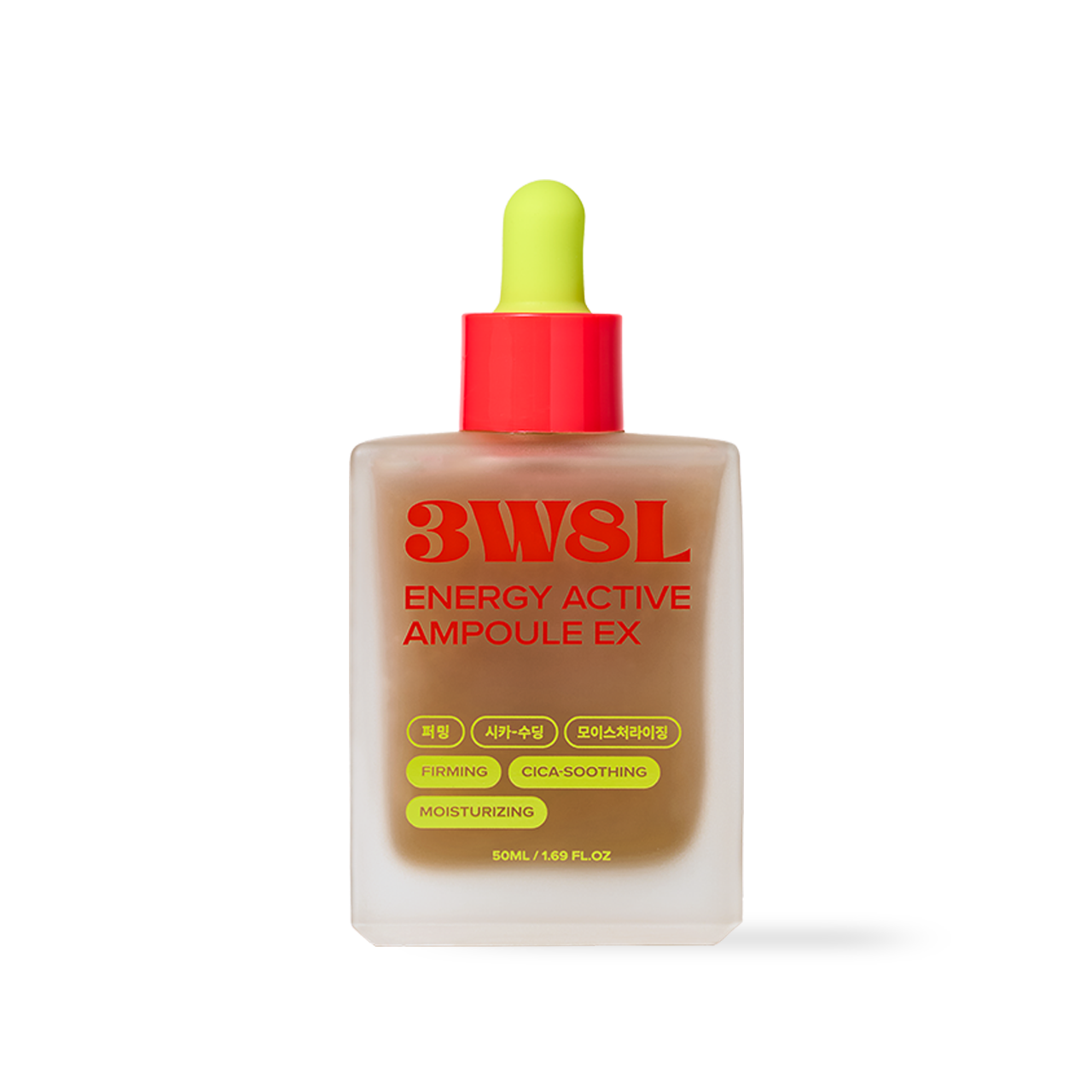 3W8L Energy Active Serum EX 50ml — frosted pump bottle with minimal label on clean surface