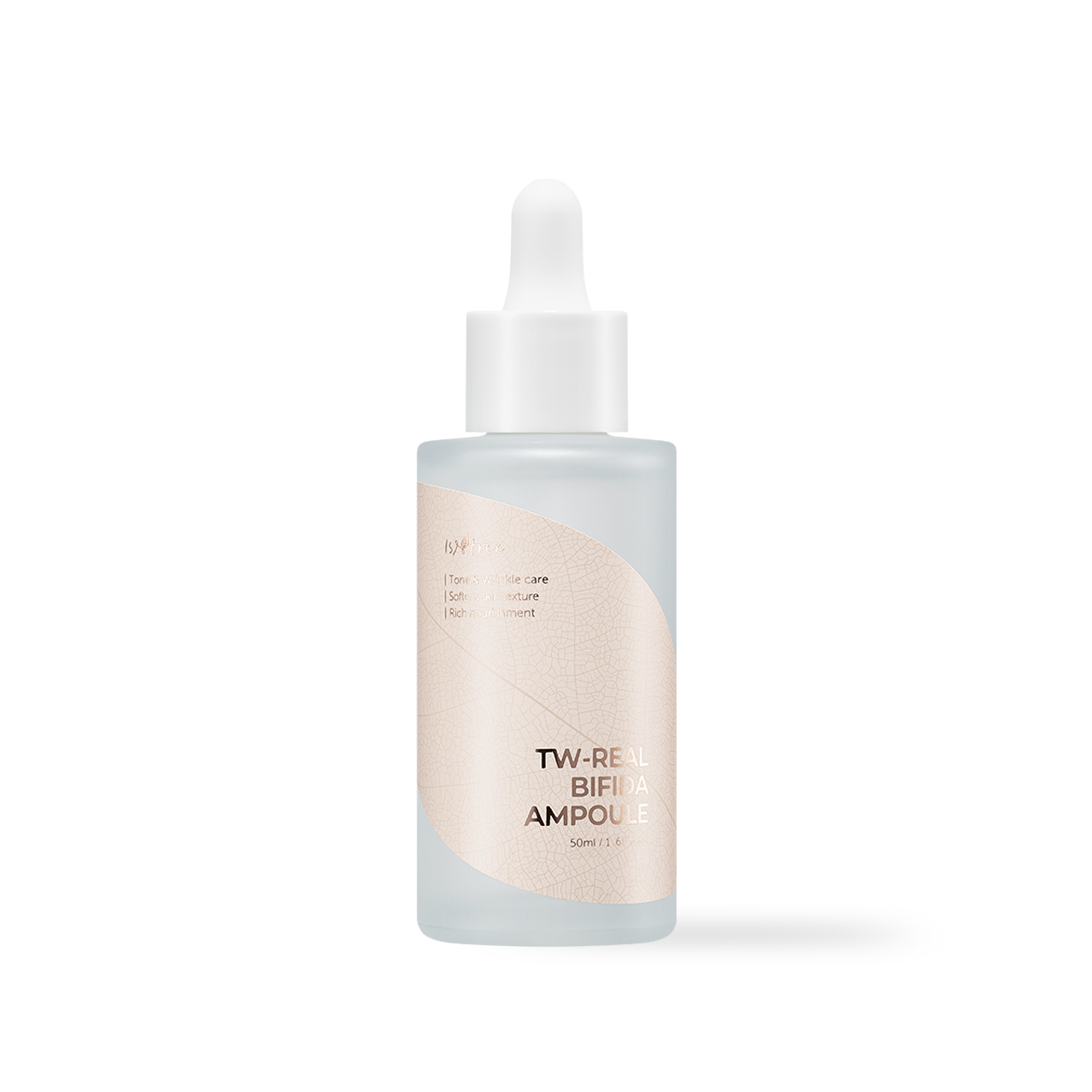 Isntree TW-Real Bifida Ampoule 50ml — dropper bottle with pale label on white background