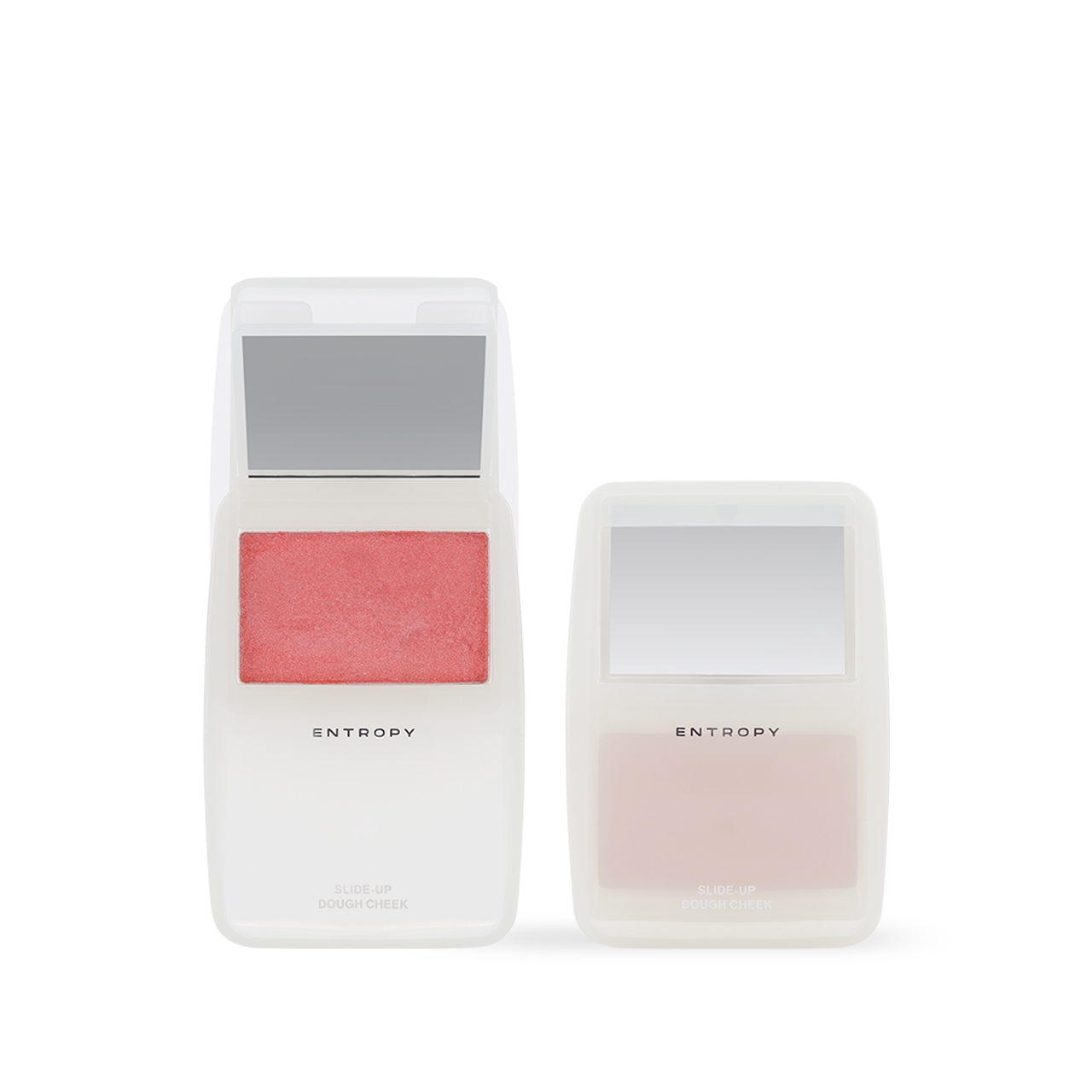 ENTROPY Slide Up Dough Cheek 4g — Love Flash shade, compact lid open showing color