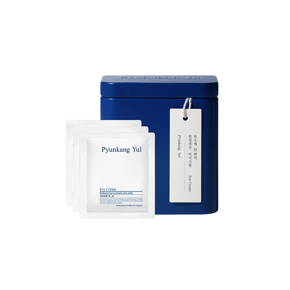 PyunkangYul Eye Cream 50 single-use sachets — open pouch beside foil packaging