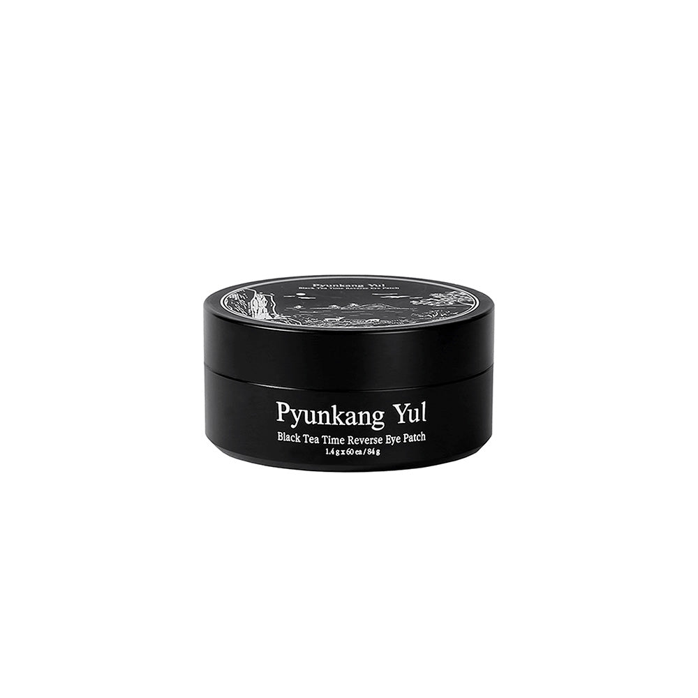 PyunkangYul Black Tea Time Reverse Eye Patch 60 pairs — sealed foil container on white surface