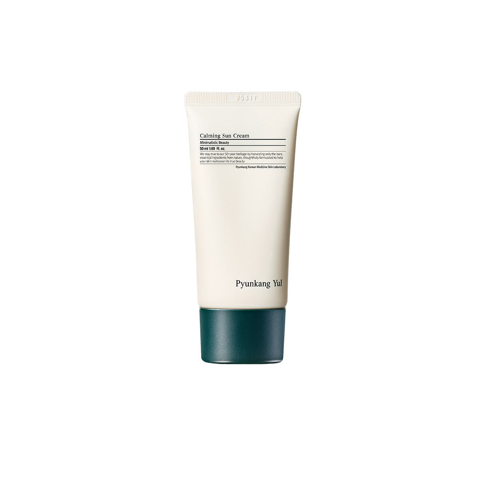 PyunkangYul Calming Sun Cream 50ml SPF50+ PA++++ — white cream tube on white