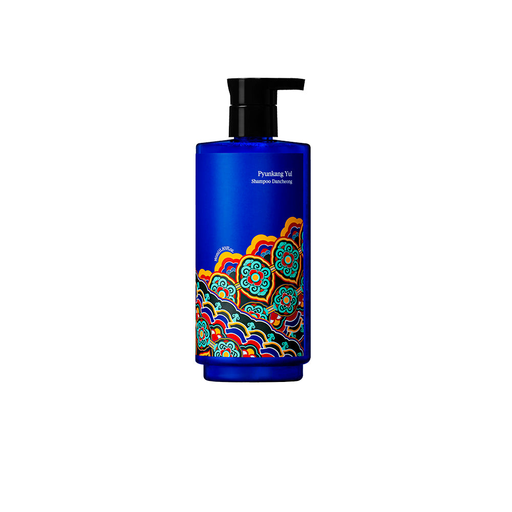 PyunkangYul Shampoo Dancheong 350ml — bottle with traditional Korean Dancheong pattern label