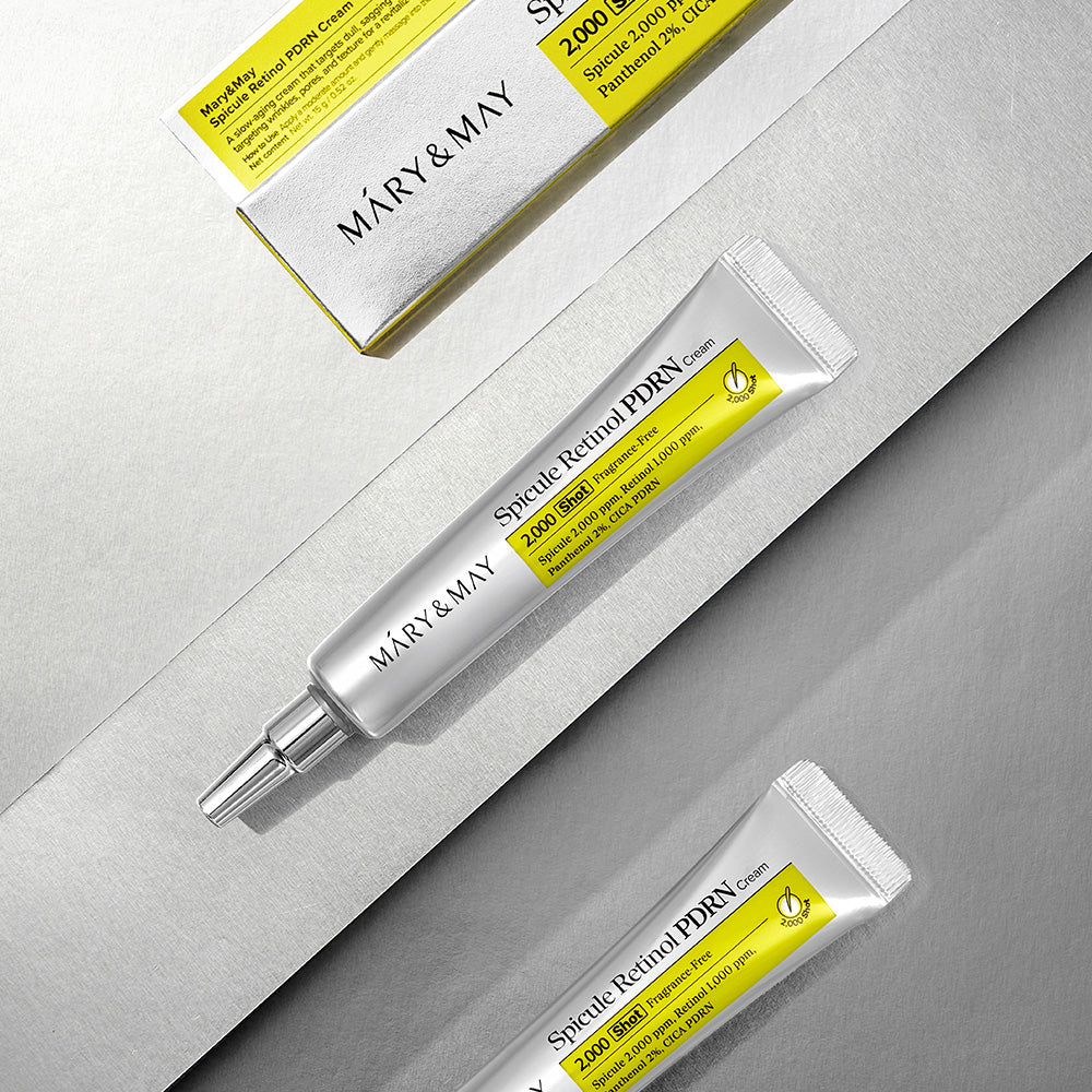Mary&May Spicule Retinol PDRN Cream 15g — white jar with dark label, front of packaging