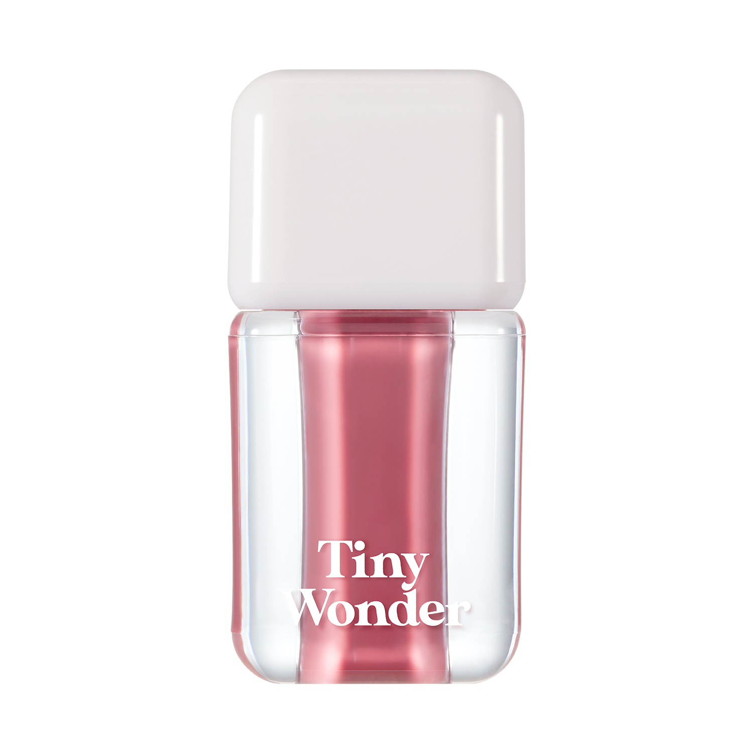 Tiny Wonder Hyper Dewy Lip Tint 3.4g — glossy lip swatch on model showing candy-glaze finish