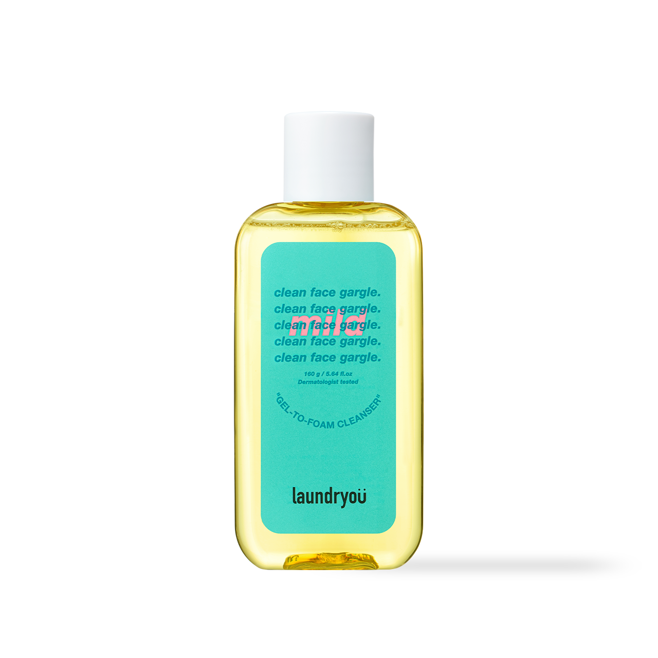 Laundryou Clean Face Gargle Gel-to-Foam Cleanser Mild 160g — pastel tube with flip cap