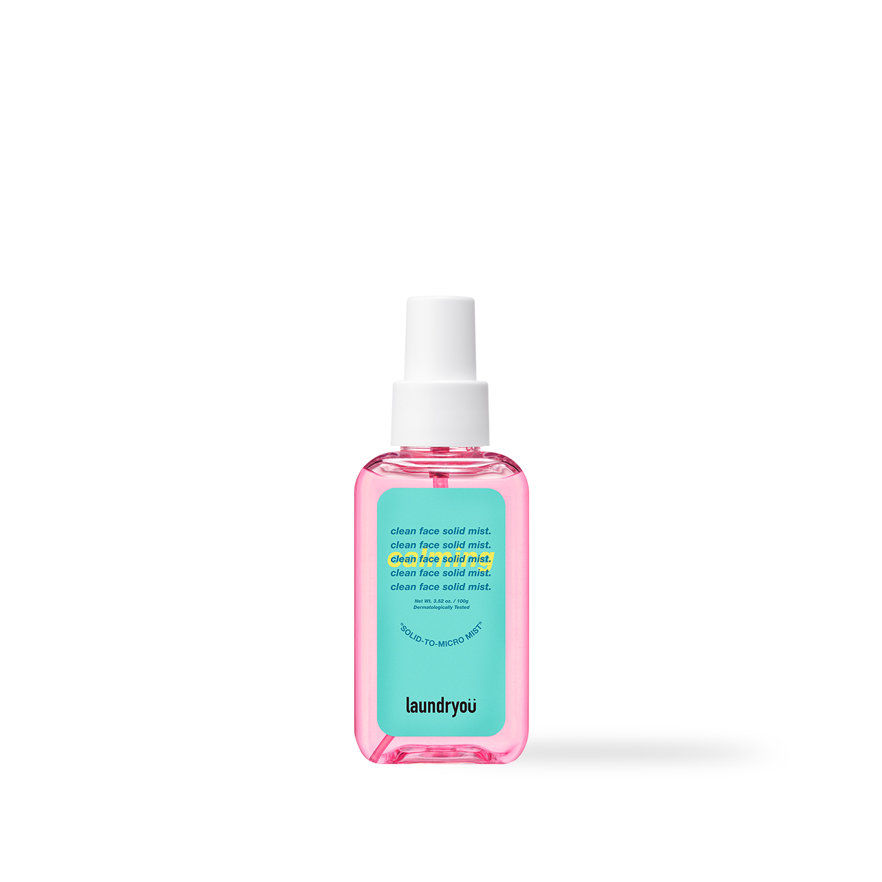 Laundryou Clean Face Solid Mist Calming 100g — compact spray bottle on white background