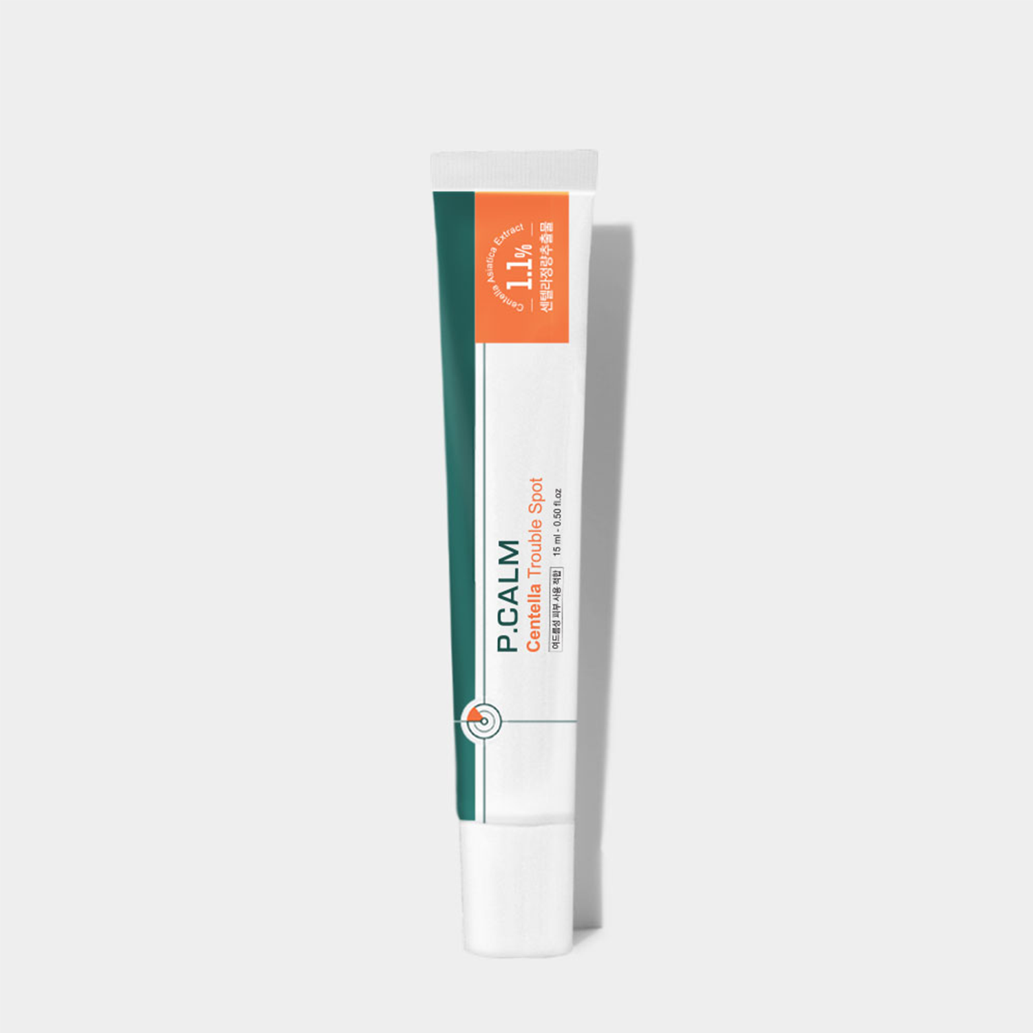 P.CALM Centella Trouble Spot 15ml — small tube with green and white label close-up