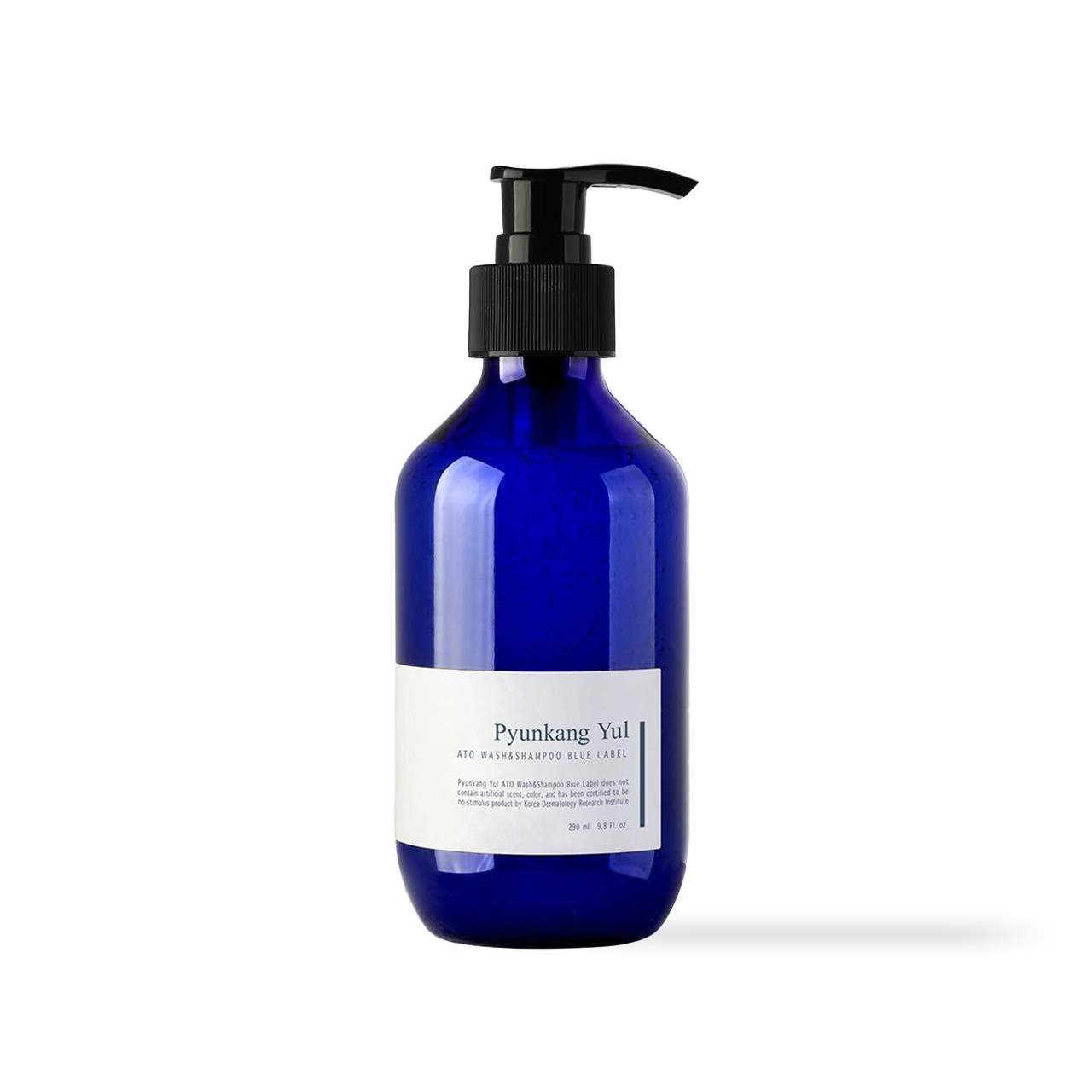 PyunkangYul ATO Wash and Shampoo Blue Label 350ml — blue-label pump bottle on white background
