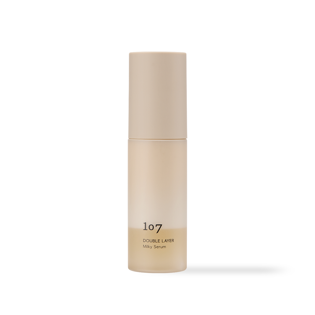 107 Double Layer Milky Serum 50ml — two-phase milky serum bottle showing separated layers