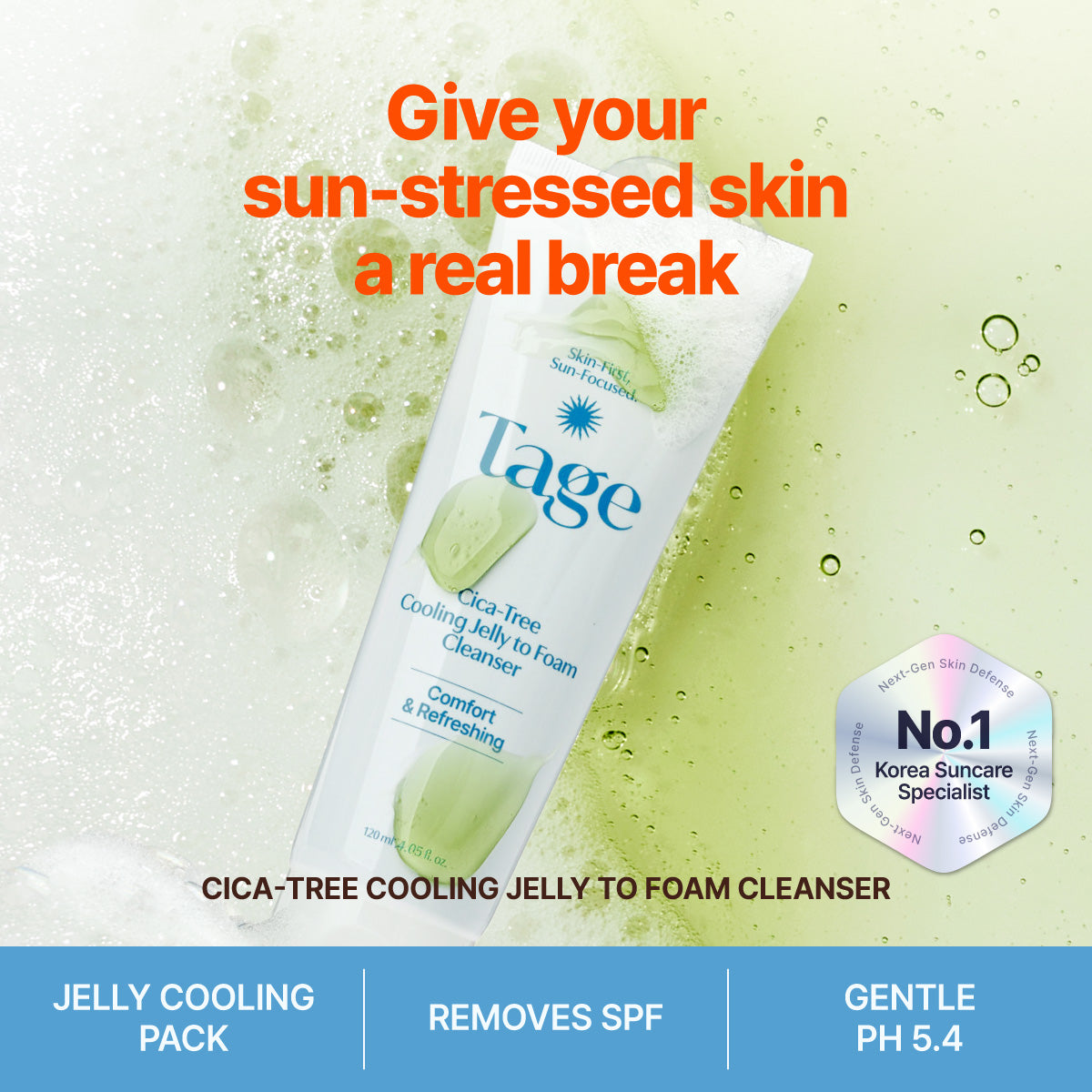 [Tage] Cica-Tree Cooling Jelly to Foam Cleanser 120ml