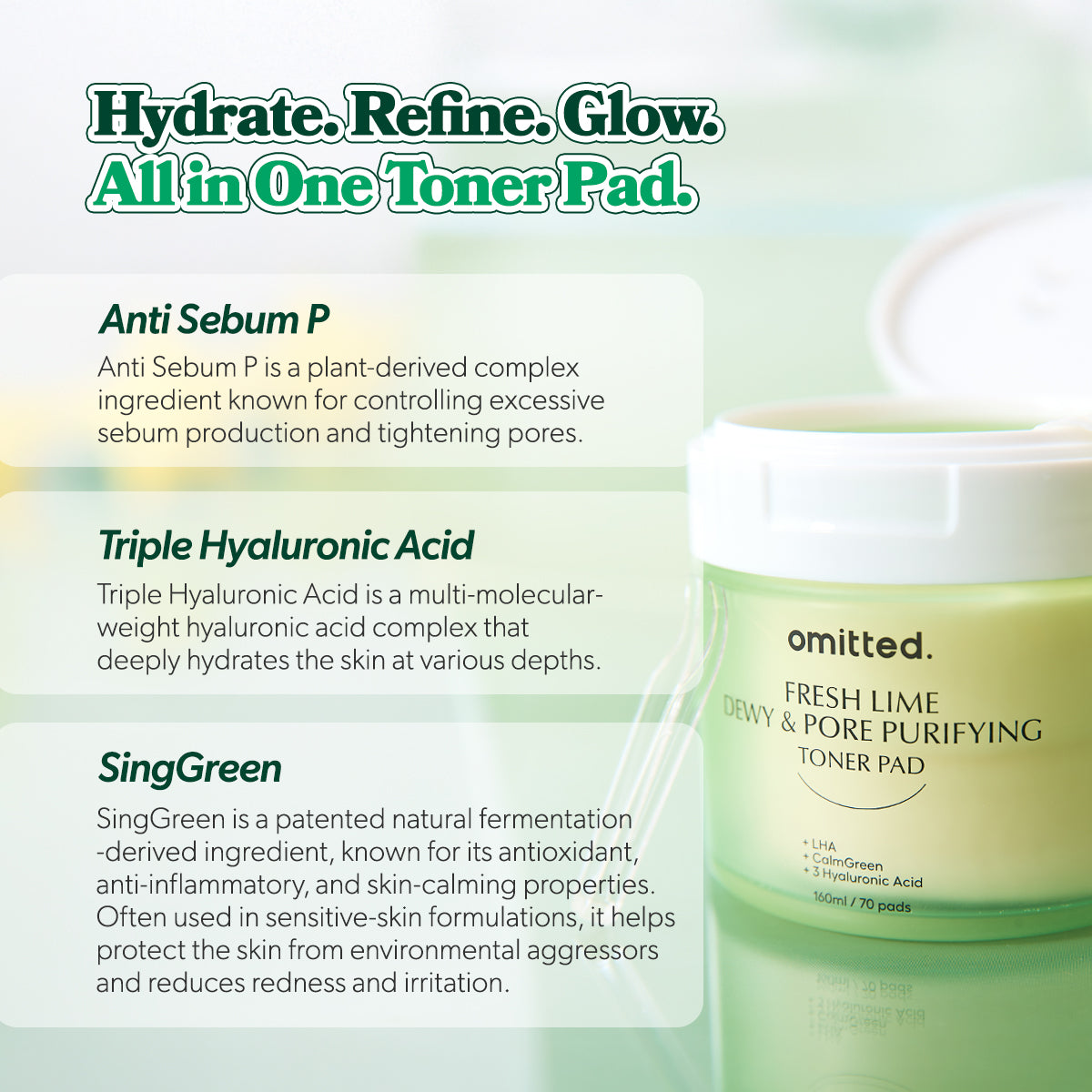 [Omitted] Fresh Lime Dewy & Pore Purifying Toner Pad 70ea(160ml)