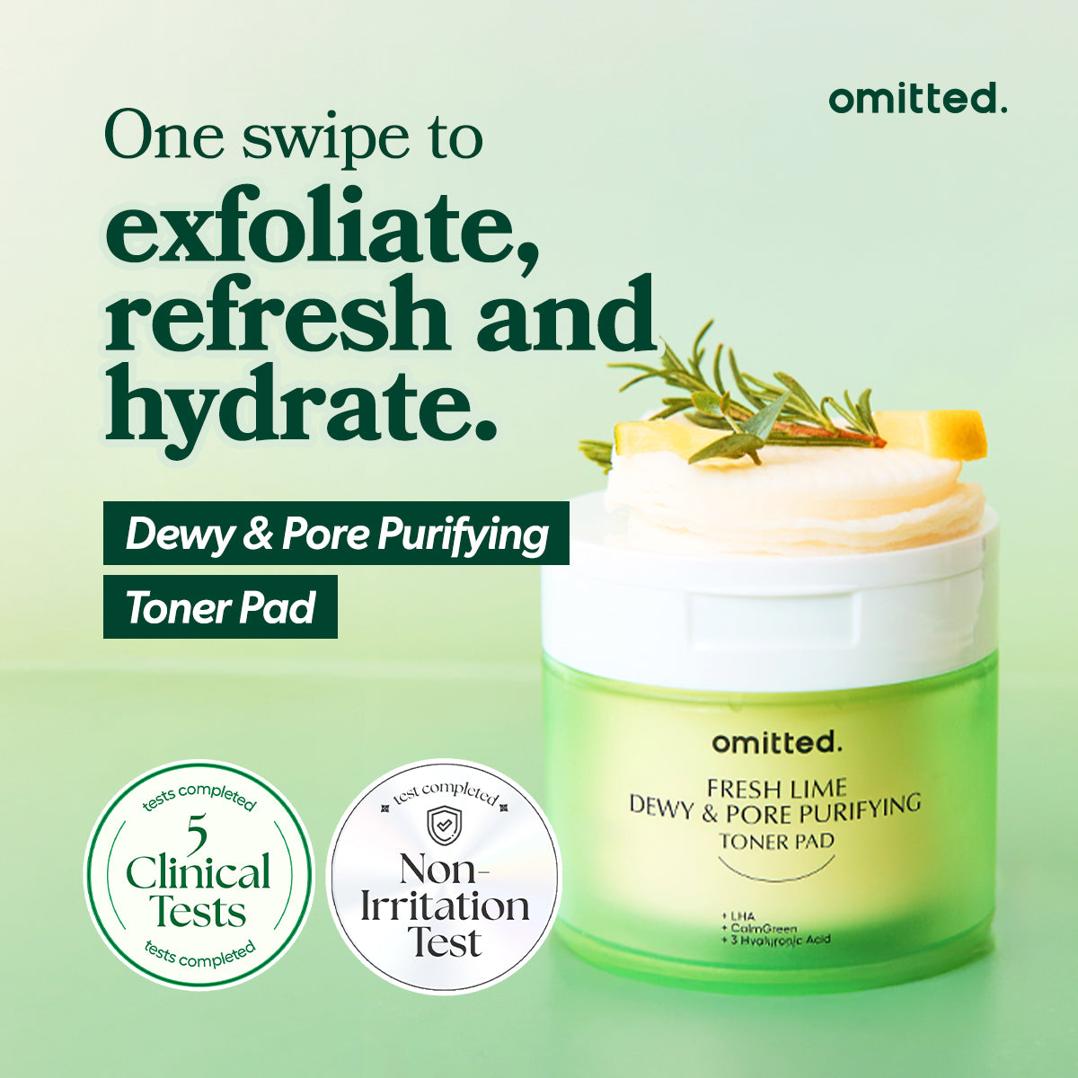 [Omitted] Fresh Lime Dewy & Pore Purifying Toner Pad 70ea(160ml)