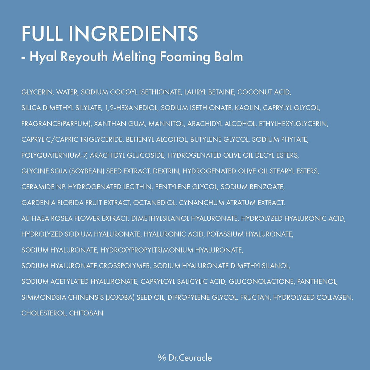 [Dr.Ceuracle] Hyal Reyouth Melting Foaming Balm 100ml